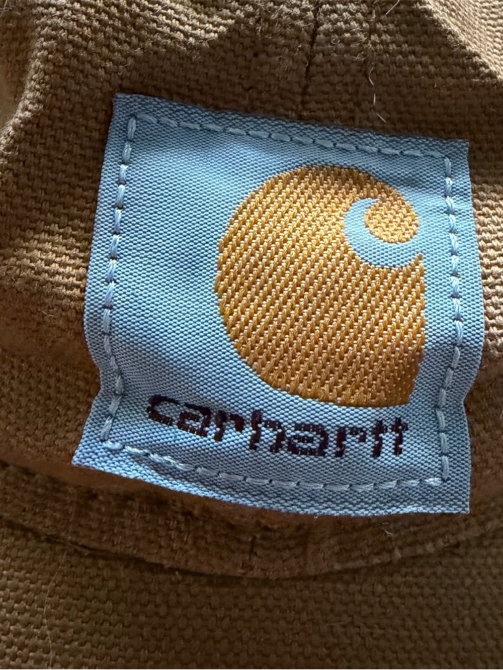 Carhartt Kids Tan Canvas Hat Logo Patch Adjustable - Picture 4 of 6